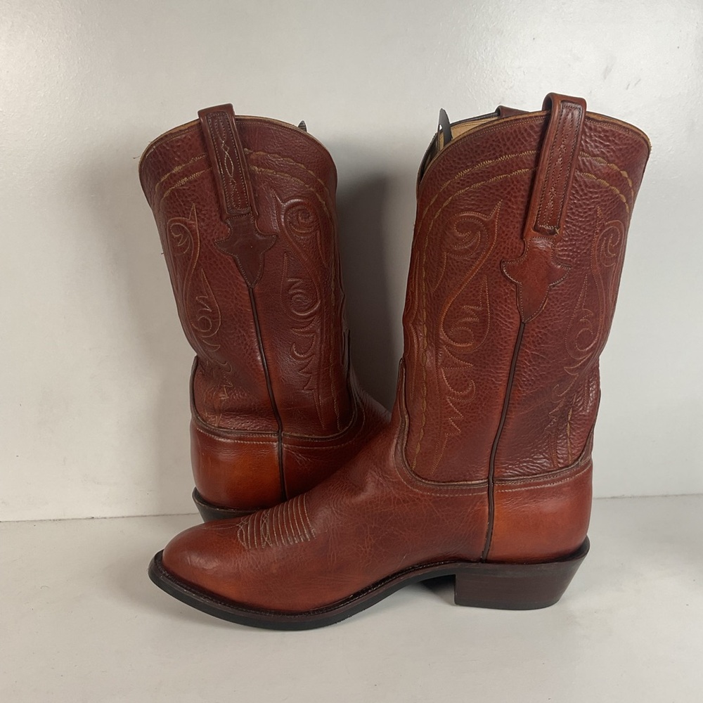 Lucchese Classics Handmade Cowboy Boots 12 EE Brown Bison Hide - Picture 11 of 16